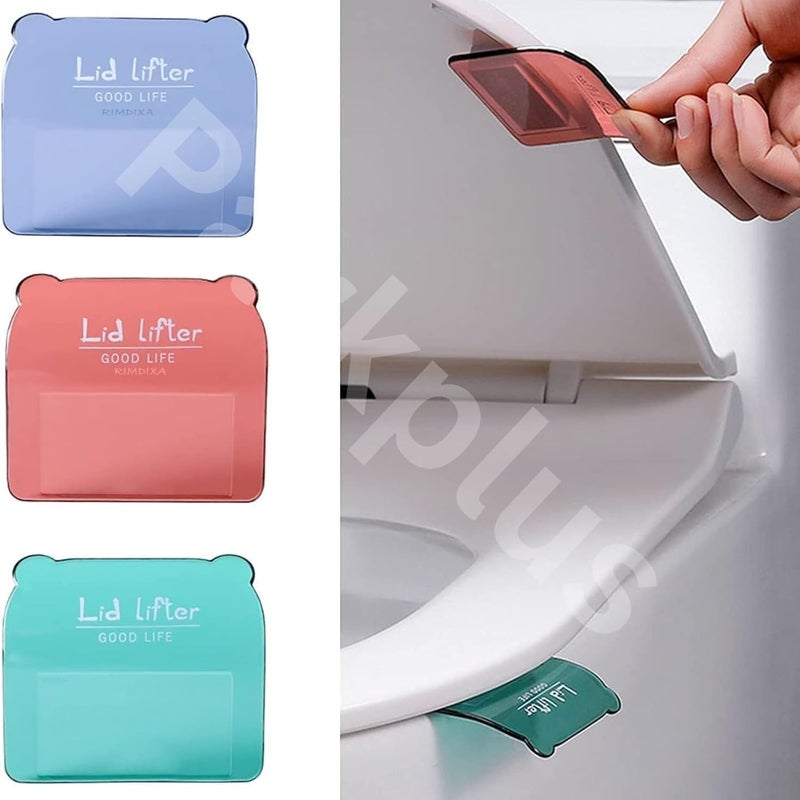 Parkplus Toilet Seat Lifter Self-Adhesive Toilet Seat Holder With Double Tape Toilet Seat Lifter Handle Clip Water Closet Toilet Lifter Avoid Direct Contact With Cover&Seat(Multi) Plastic (Pack Of 4) - Image 4