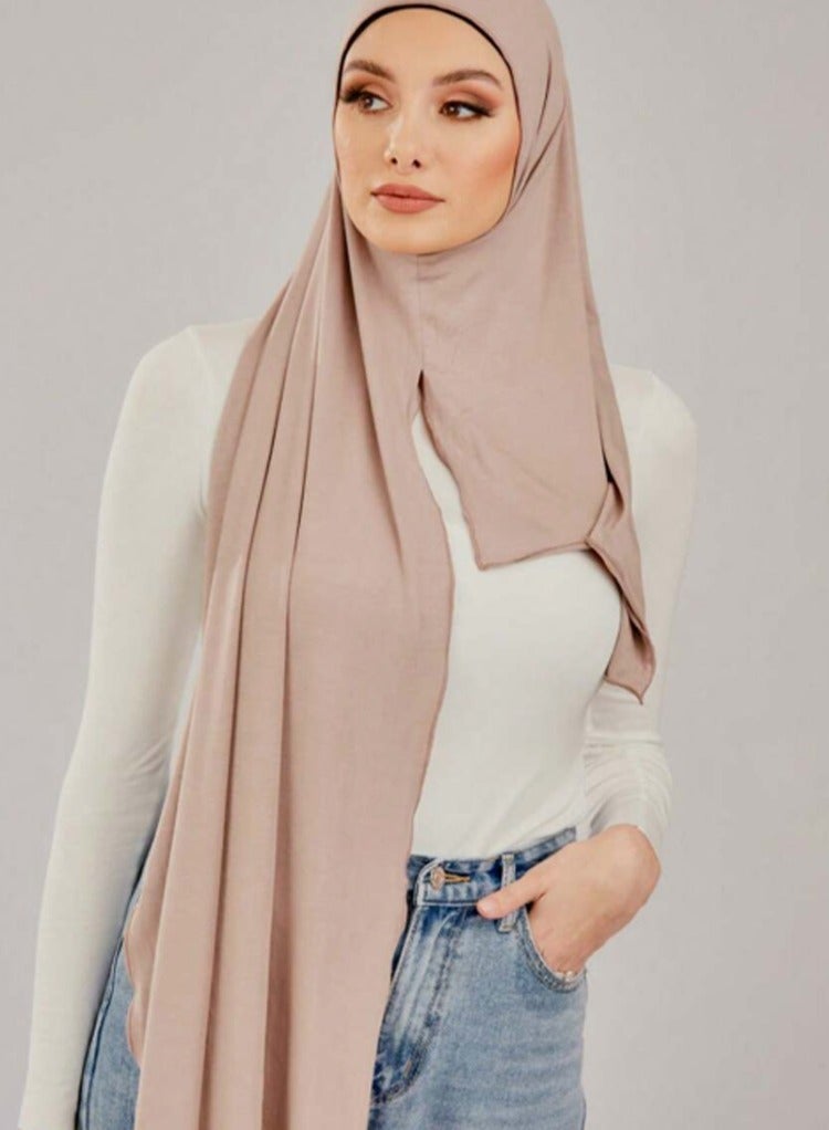ISI Jersey Cotton Scarf Elastic Scarf Muslim Instant Hijab Mercerized Cotton Shawl Women Soft Jersey Scarf - Image 1