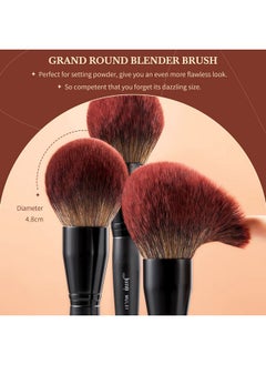 Jessup Makeup Brushes Set Premium Synthetic Powder Foundation Highlight Concealer Eyeshadow Blending Eyebrow Liner Spoolie Brush Set Black 21Pcs T271  - Image 2