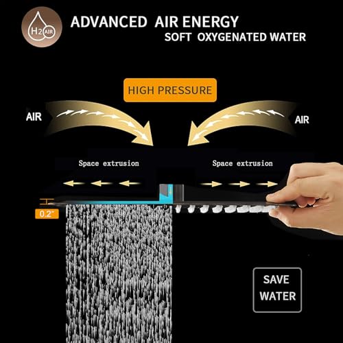 BESy 12 Inch Rain Shower Head, 12" Square Rainfall & High Pressure Stainless Steel Bath Showerhead, 1/16" Ultra Thin, Waterfall Full Body Coverage with Silicone Nozzle, Oil Rubbed Bronze Finish - Image 3