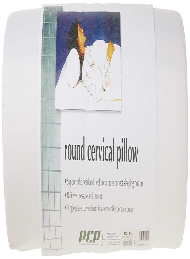 PCP Round Cervical Pillow, White - Image 2