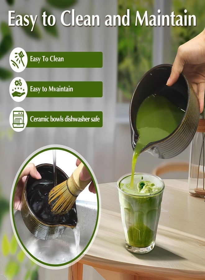 Essovee Matcha Whisk Set-8 Pcs Matcha Kit with Bamboo Matcha Whisk,Ceramic Bowl,Stainless Steel Sifter,Spoons,Whisk & Spoon Holders,Tea Cloth,Valentine's Day/Father's/Mother's Day Gifts - Image 3