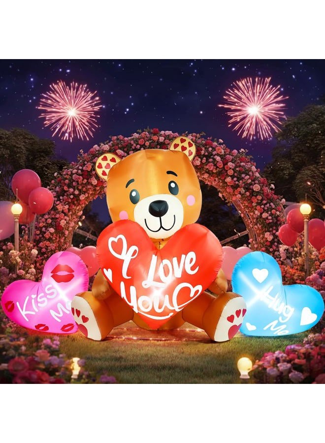 LeTime 10.5 FT Valentines Inflatables Outdoor Decorations Valentines Day Blow up Bear with Hearts and LED Lights for Holiday Party Outdoor Yard Garden Lawn Wedding Anniversary - Image 1