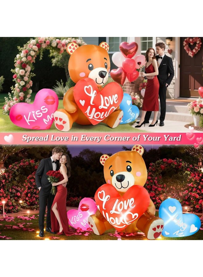 LeTime 10.5 FT Valentines Inflatables Outdoor Decorations Valentines Day Blow up Bear with Hearts and LED Lights for Holiday Party Outdoor Yard Garden Lawn Wedding Anniversary - Image 5