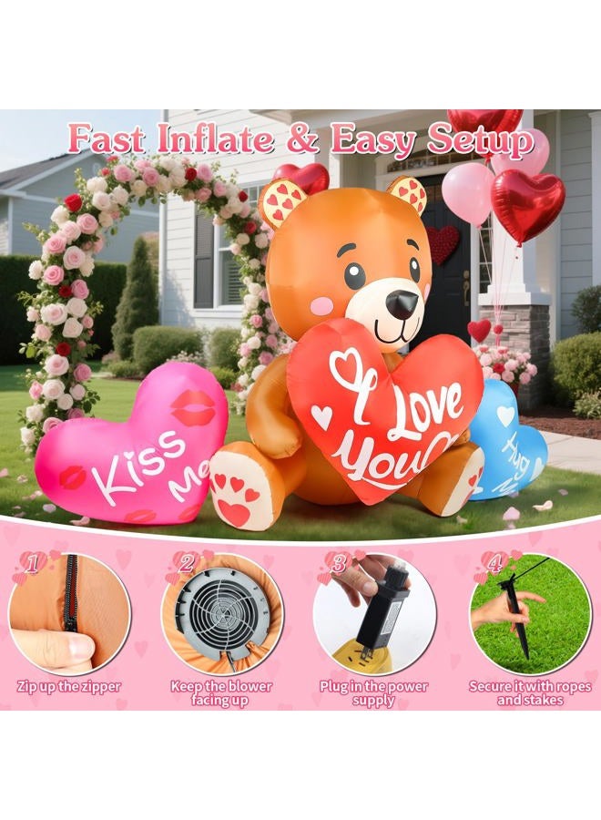 LeTime 10.5 FT Valentines Inflatables Outdoor Decorations Valentines Day Blow up Bear with Hearts and LED Lights for Holiday Party Outdoor Yard Garden Lawn Wedding Anniversary - Image 4