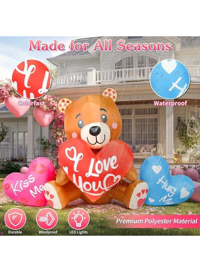 LeTime 10.5 FT Valentines Inflatables Outdoor Decorations Valentines Day Blow up Bear with Hearts and LED Lights for Holiday Party Outdoor Yard Garden Lawn Wedding Anniversary - Image 3