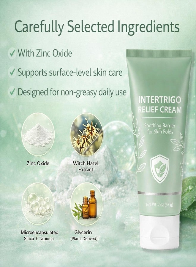 JINMAO Intertrigo Cream, Skin Fold Barrier Cream for Moisture & Friction Protection, Supports Skin Comfort, Fast-Drying Non-Greasy Formula for Friction-Prone Areas, 2 oz (57 g) (1) - Image 3