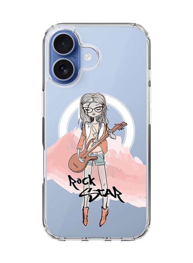 Stylizedd Classic Clear MagSafe Case for iPhone 17 , Hybrid Soft Case Flexible Edges Anti Drop TPU PC Gel Thin Transparent Cover [ Designed for iPhone 17 ] - Rockstar Girl