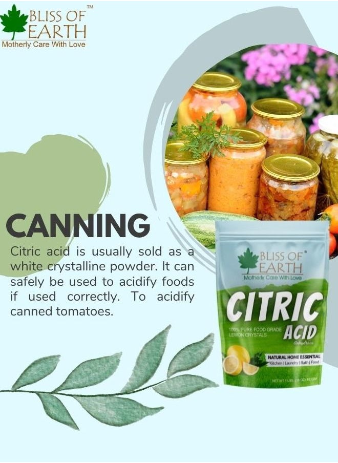 BLISS OF EARTH Bliss of Earth Anhydrous Citric Acid Powder For Food Bath Bombs Cleaning & Preserving 2x907gm  - Image 4