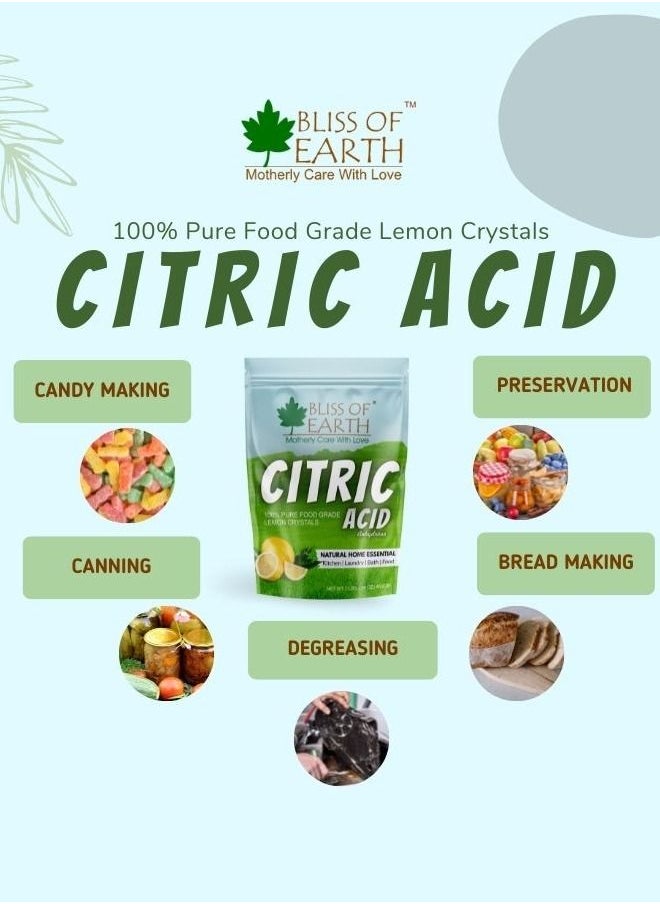 BLISS OF EARTH Bliss of Earth Anhydrous Citric Acid Powder For Food Bath Bombs Cleaning & Preserving 2x907gm  - Image 2