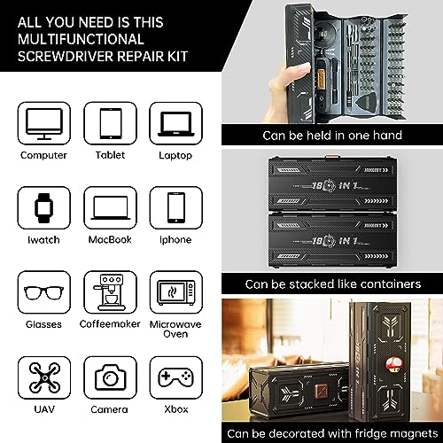 JAKEMY 180 in 1 Precision Screwdriver Set, Computer Screwdriver Kit, Professional Magnetic Repair Tool Kit with Home Drill Bits for Most Laptop, Phone, Xbox, MacBook, Game Console, Modding, DIY - Image 2
