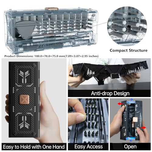 JAKEMY 180 in 1 Precision Screwdriver Set, Computer Screwdriver Kit, Professional Magnetic Repair Tool Kit with Home Drill Bits for Most Laptop, Phone, Xbox, MacBook, Game Console, Modding, DIY - Image 3