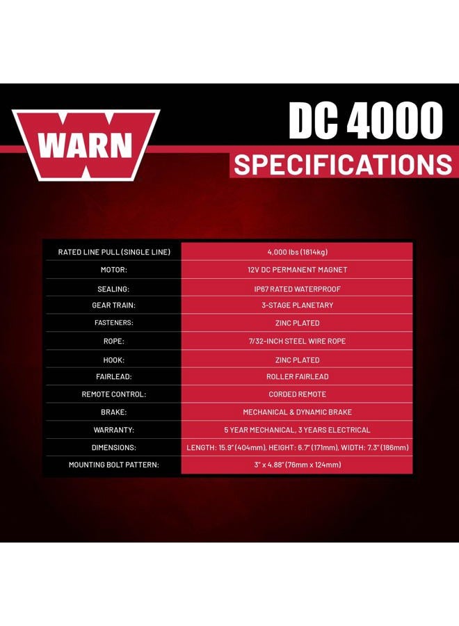 WARN 4000 DC Utility Winch, 94000 - Image 5
