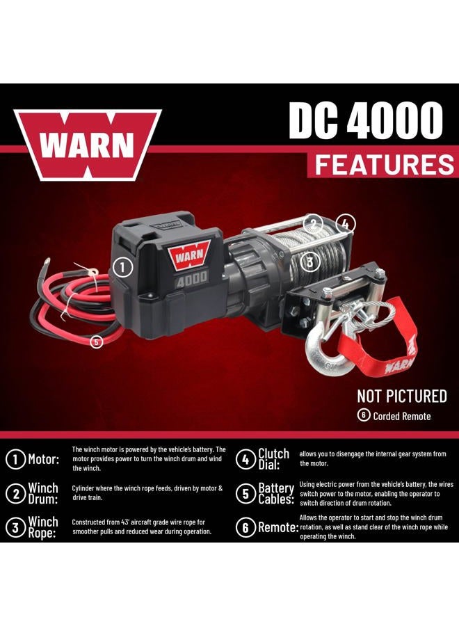 WARN 4000 DC Utility Winch, 94000 - Image 4