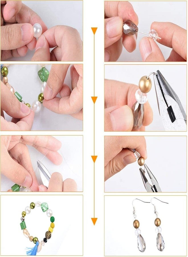 Dhruv Crafts Jewellery & Earring Making kit Supplies Jewelry Repair Tool with Accessories Jewelry Pliers Jewelry Findings and Beading Wires for Adults and Beginners |499 PCS| - Image 4