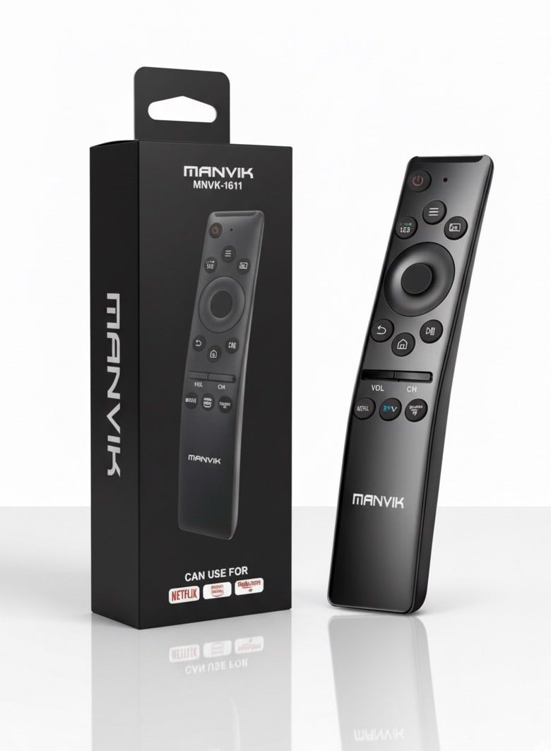 مانفيك جهاز تحكم عن بعد عالمي – متوافق مع أجهزة تلفزيون سامسونج الذكية (HDTV، 4K UHD، المنحنية، QLED)، مع أزرار Netflix وPrime Video وRakuten TV (البطارية غير مشمولة) - Image 1