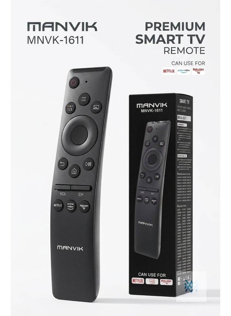Manvik Universal Samsung TV Remote Control Replacement for All Samsung Smart TVs Compatible with LED LCD QLED UHD SUHD HDR Frame Curved 4K 8K TVs with Netflix and Prime Video Shortcut Buttons (Battery not included - NO voice control) - Image 1