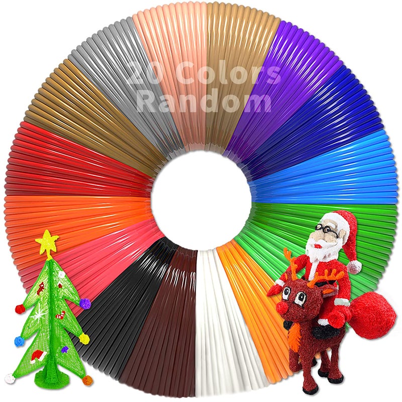 U/D 3D Pen Filament Refills Bundle - Printer Start PLA Refill Packs - Printing Plastic Filiment Suitable Doodler to Create Art Crafts Things, Gel Clay Material is Perfect Birthday and Christmas Gifts - Image 1