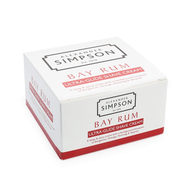 Simpson Shaving Brushes Alexander Simpson Est. 1919 Ultra-Glide Shave Cream 180ml (Bay Rum) Simpsons Shaving cream - Image 2