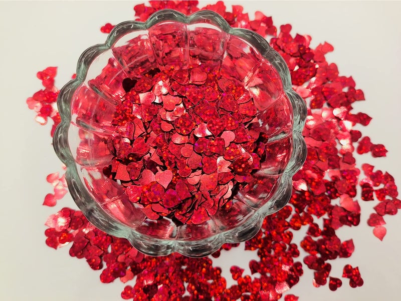 Comemela 4000Pcs Hearts Shape Glitter Cute Sprinkle Party Confetti Table Decoration for Valentine's Day, Celebration, Wedding, Engagement Supplies (Red Hearts) - Image 4