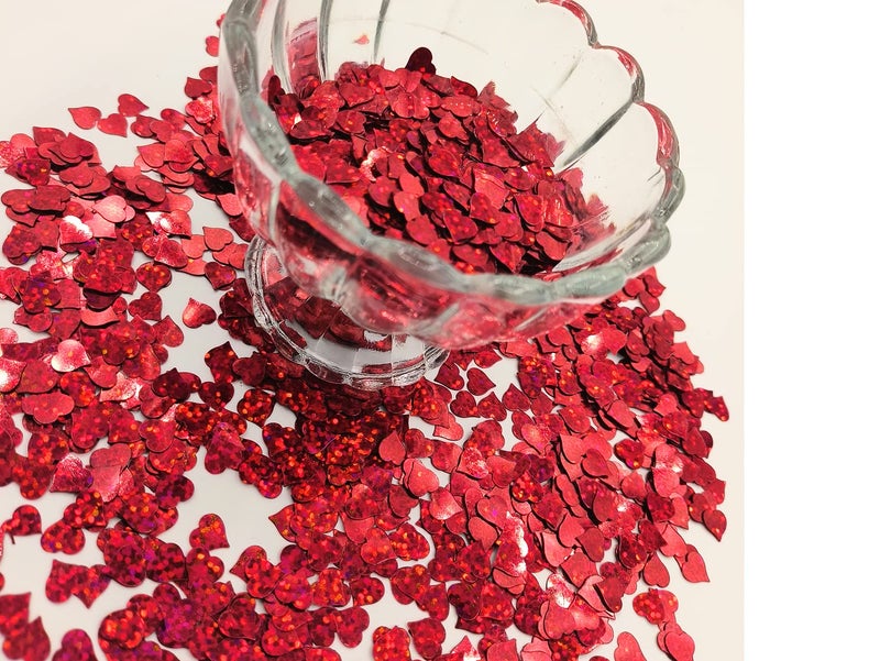 Comemela 4000Pcs Hearts Shape Glitter Cute Sprinkle Party Confetti Table Decoration for Valentine's Day, Celebration, Wedding, Engagement Supplies (Red Hearts) - Image 3