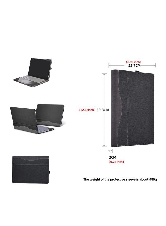 VEVOOD Case for New Microsoft Surface Laptop 5 / 4 / 3 / 2 / 1 13.5 Inch Sleeve PU Leather Detachable Cover (Size:) (13.5in, Grey) - Image 3
