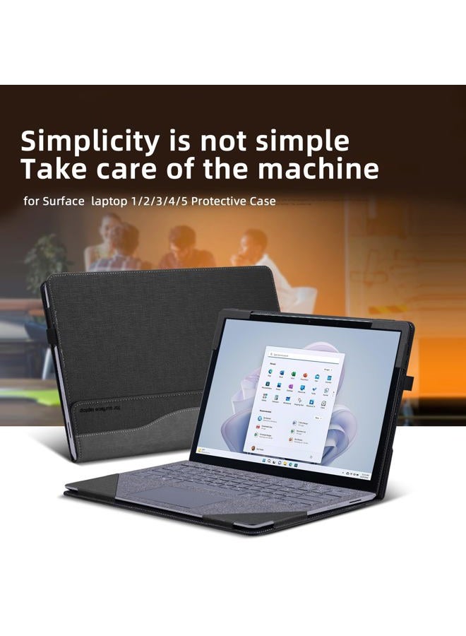VEVOOD Case for New Microsoft Surface Laptop 5 / 4 / 3 / 2 / 1 13.5 Inch Sleeve PU Leather Detachable Cover (Size:) (13.5in, Grey) - Image 2