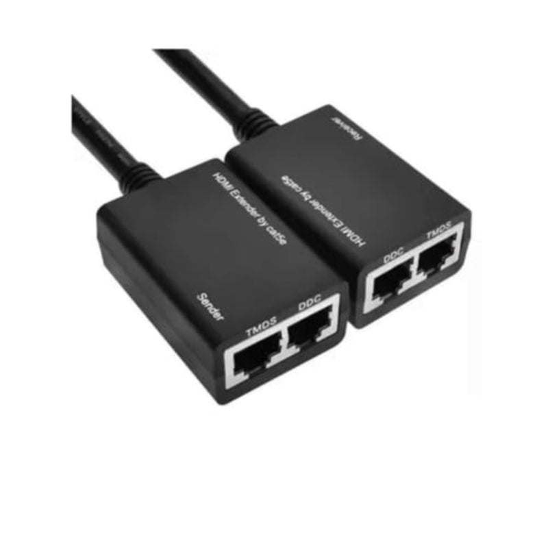 HDMI Extender to RJ45 Over CAT 5e/6 Network LAN Ethernet Cable Adapter Signal Repeater 98ft 1080P HDMI Male to RJ45 Adapter 30M Sender+Receiver, 2 Ports - Image 4