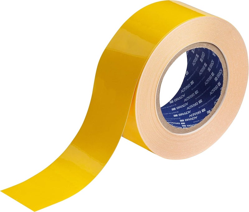Brady ToughStripe Floor Marking Tape - Yellow, Non-Abrasive, 2" Width, 100' Length - Image 1