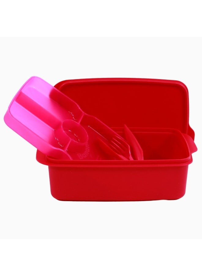 OKO Pinkish Red Plastic Lunch Box – 1.5L - Image 3