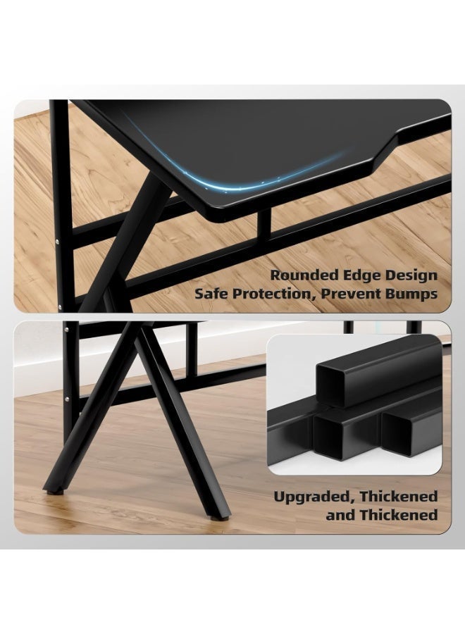 ويمارت طاولة ألعاب، مكتب كمبيوتر مع حامل شاشة ورف، طاولة مكتب منزلية مريحة، مكتب منزلي، طاولة دراسة وكتابة للطلاب - Image 3