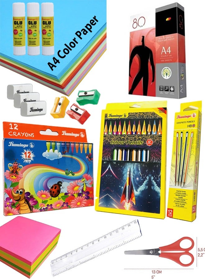 Flamingo School Stationary Kit 17 in 1 ( 50pcs ) FL01