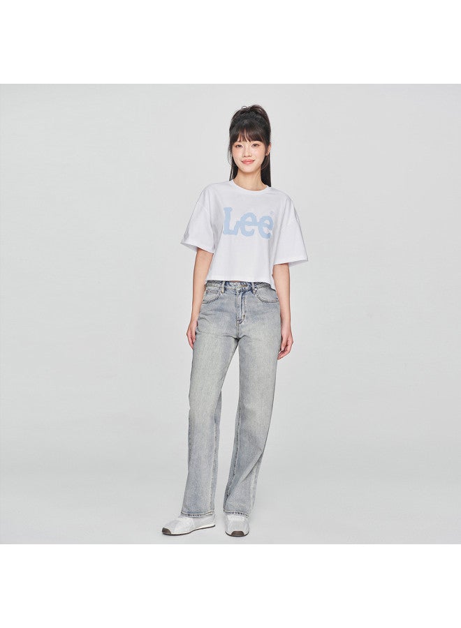 Lee Mall Same Style 25 Early Spring New Product 429 Standard Mid-Rise Straight Leg Light Blue Women'S Jeans Trendy - Image 4