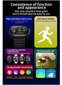 Furtey Smart Watch for Men Women 2.01"Smartwatch for Android and iOS Phones Waterproof Fitness Tracker Watch Heart Rate Monitor Pedometer Sleep Monitor  - Image 3