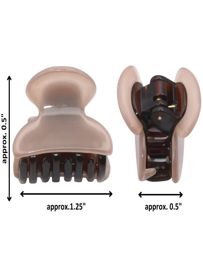 Parcelona French Glossy Oval 1 1/4" Hair Claw Clips, Set of 2, No-Slip Grip, Strong Hold, Made in France, Durable Styling Accessories for Women & Girls, (Blush Pink-White) - Image 4