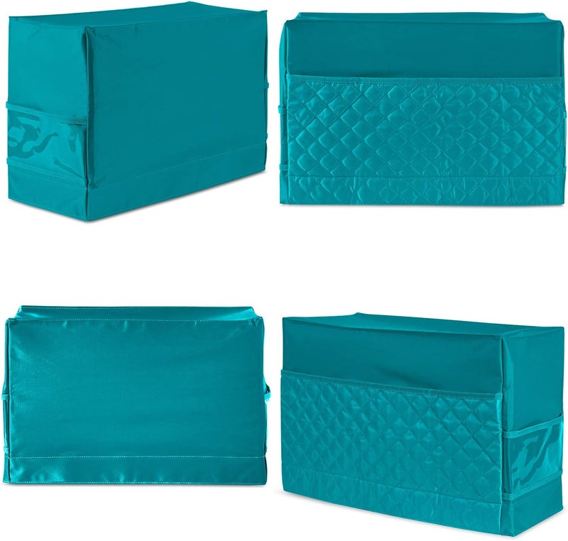 Addicted DEPO Sewing Machine Cover with Convenient Pockets - Protective Quilted Dust Cover Pro - Universal for Most Standard Singer & Brother Machines - | Rodi's (Turquoise) - Image 3