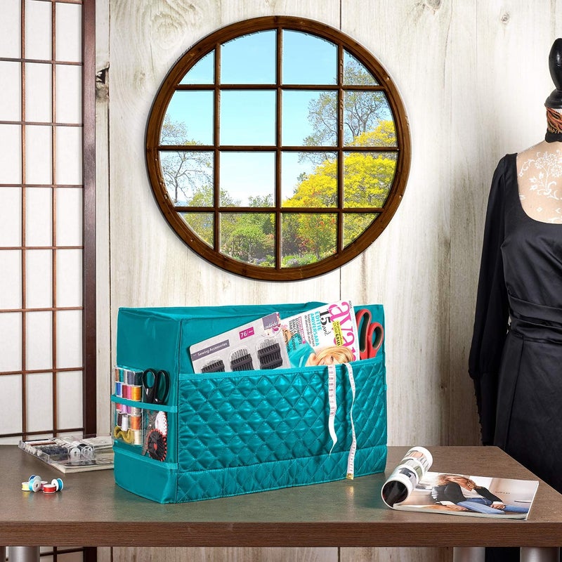 Addicted DEPO Sewing Machine Cover with Convenient Pockets - Protective Quilted Dust Cover Pro - Universal for Most Standard Singer & Brother Machines - | Rodi's (Turquoise) - Image 5