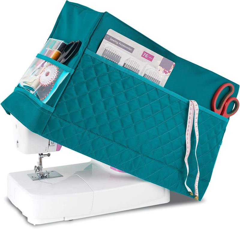 Addicted DEPO Sewing Machine Cover with Convenient Pockets - Protective Quilted Dust Cover Pro - Universal for Most Standard Singer & Brother Machines - | Rodi's (Turquoise) - Image 1