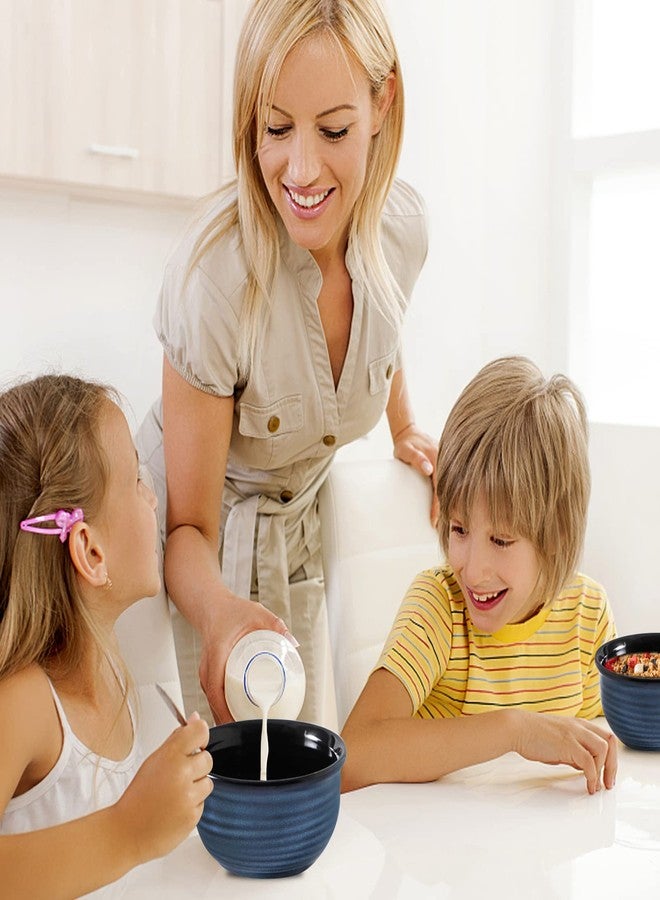 Hasense طقم أوعية حبوب هاسينس مكون من 6 قطع، أوعية شوربة سيراميك سعة 20 أونصة للمطبخ، مناسبة لحساء الحبوب والأرز والمعكرونة والسلطة ودقيق الشوفان، آمنة للاستخدام في غسالة الصحون والميكروويف، لون أزرق داكن - Image 3