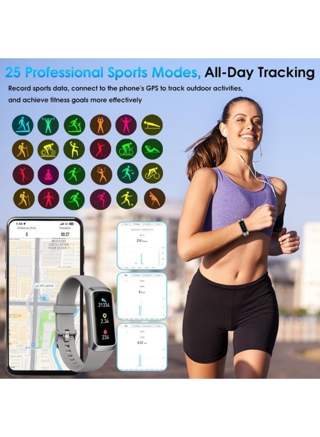 TANMASHI Smartwatch for Women & Men, 1.1” AMOLED Health Tracker Watch Smart with Sleep & Heart Rate Monitor, Waterproof Smart Watches for Ladies & Boys with Long Battery, Slate Grey - Image 4