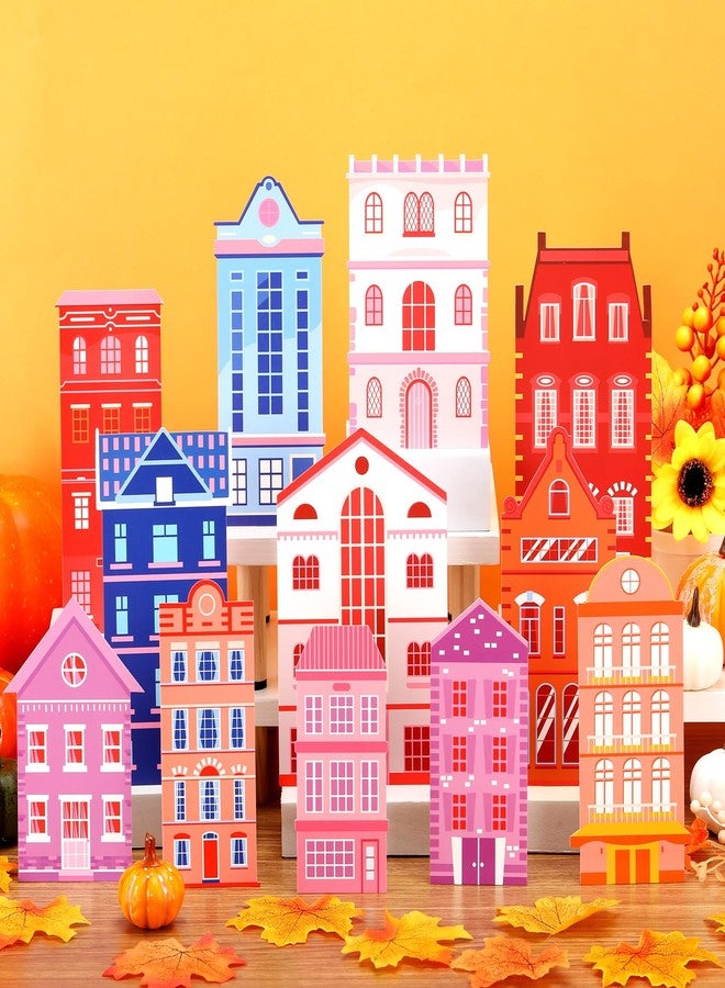 Weekgrat 12 Pieces Thanksgiving Day Parade Table Centerpiece Thanksgiving House Table Centerpieces Autumn Fall Colorful Parade House Tablescape for Party Indoor Office Home Tabletop Decor - Image 4