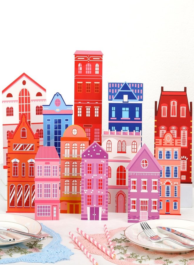 Weekgrat 12 Pieces Thanksgiving Day Parade Table Centerpiece Thanksgiving House Table Centerpieces Autumn Fall Colorful Parade House Tablescape for Party Indoor Office Home Tabletop Decor - Image 1