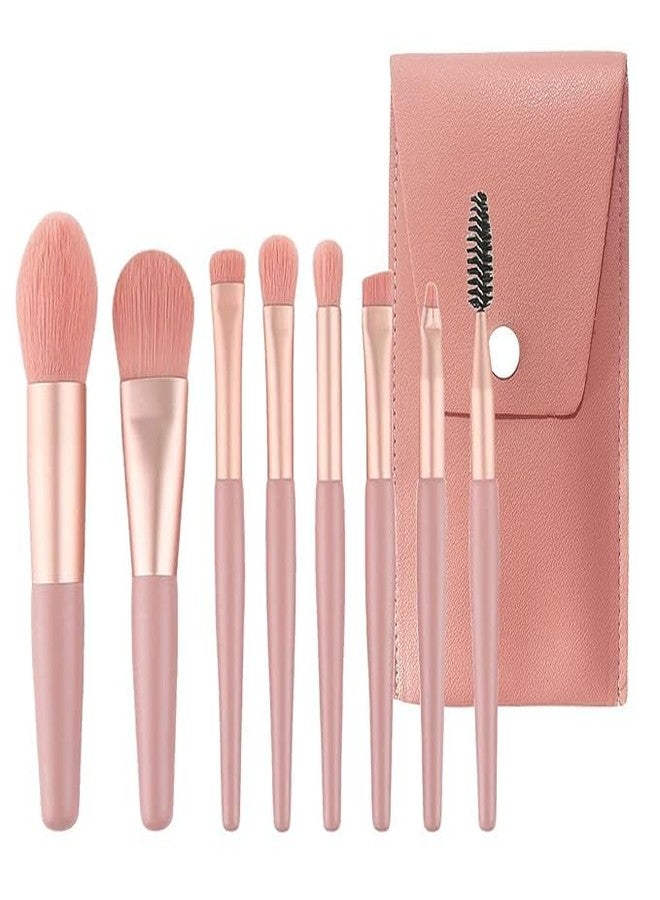 LOVHIDE 8 Pcs Brush Set With Pouch, Makeup Brushes Premium Synthetic Kabuki Foundation, Concealers, Eye Shadows Professional Blush, Face Powder, Highlighter, Contour, Blending Eyeliner (MultiColor) - Image 1