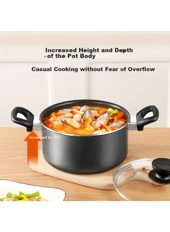 Supor Non-stick Cookware Set With Frying Pan, Saute Pan, And Soup Pot, Compatible With Induction Cooktops Tp2314k - Image 3