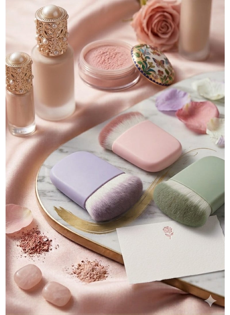 فرشاة مكياج احترافية بقبضة مريحة – فرشاة كابوكي ناعمة لتوزيع الفاونديشن والبودر – تغطية مثالية ولمسة نهائية طبيعية - Image 2