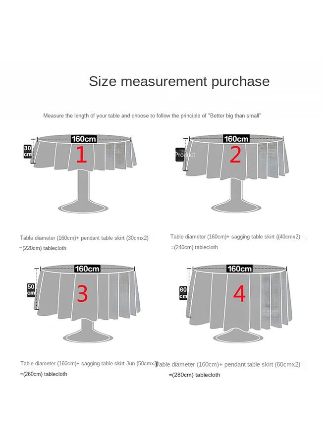 Bluejw Fabric Tablecloth Hotel Restaurant Hotel Advanced Sense Dining Tablecloth Hotel Coffee Table Dirty-resistant Anti-hot And Dust-proof Round Big Circle - Image 4