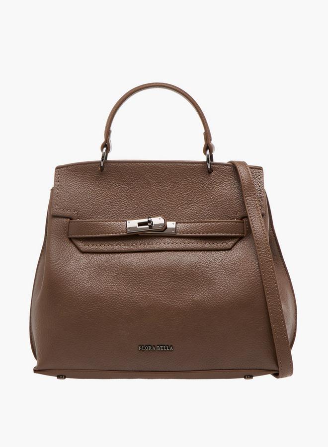 Flora Bella By Shoexpress Solid Satchel Bag with Twist Lock Closure - Image 1