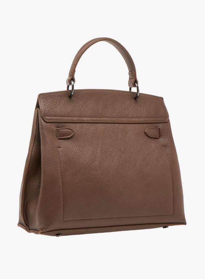 Flora Bella By Shoexpress Solid Satchel Bag with Twist Lock Closure - Image 3