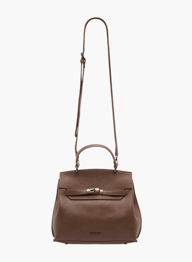 Flora Bella By Shoexpress Solid Satchel Bag with Twist Lock Closure - Image 2