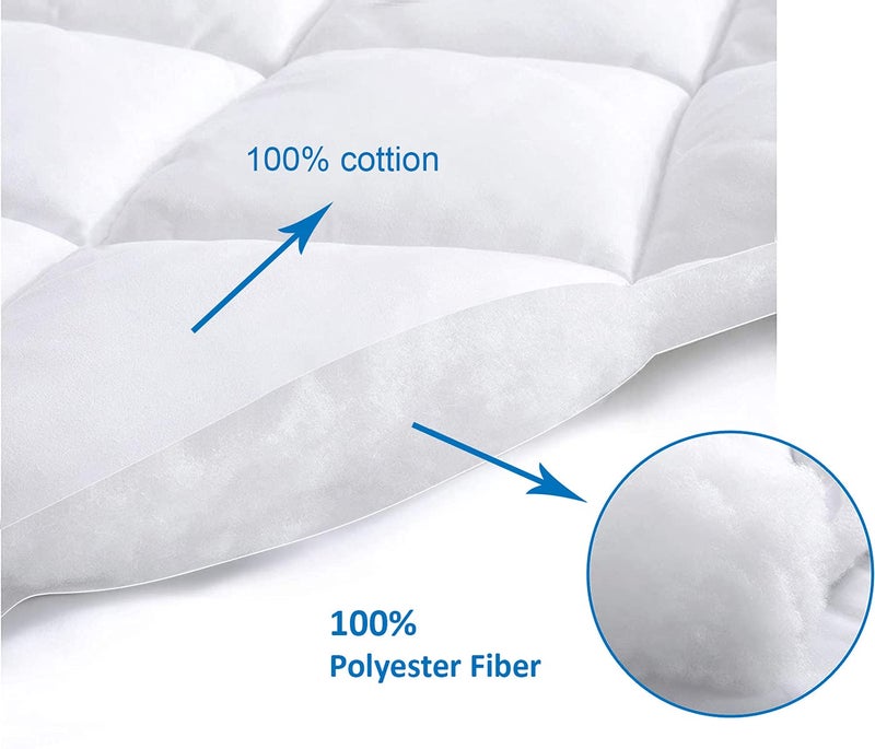 NEXTGO NEXTGO Pillow Protector Waterproof Quilted Pillows Protectors with Zipper 8 Pic Cotton Cover  - Image 3